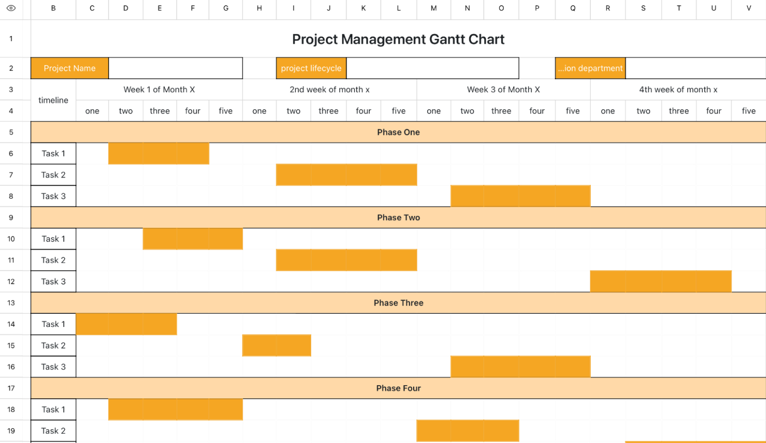 Project Management Gantt Chart